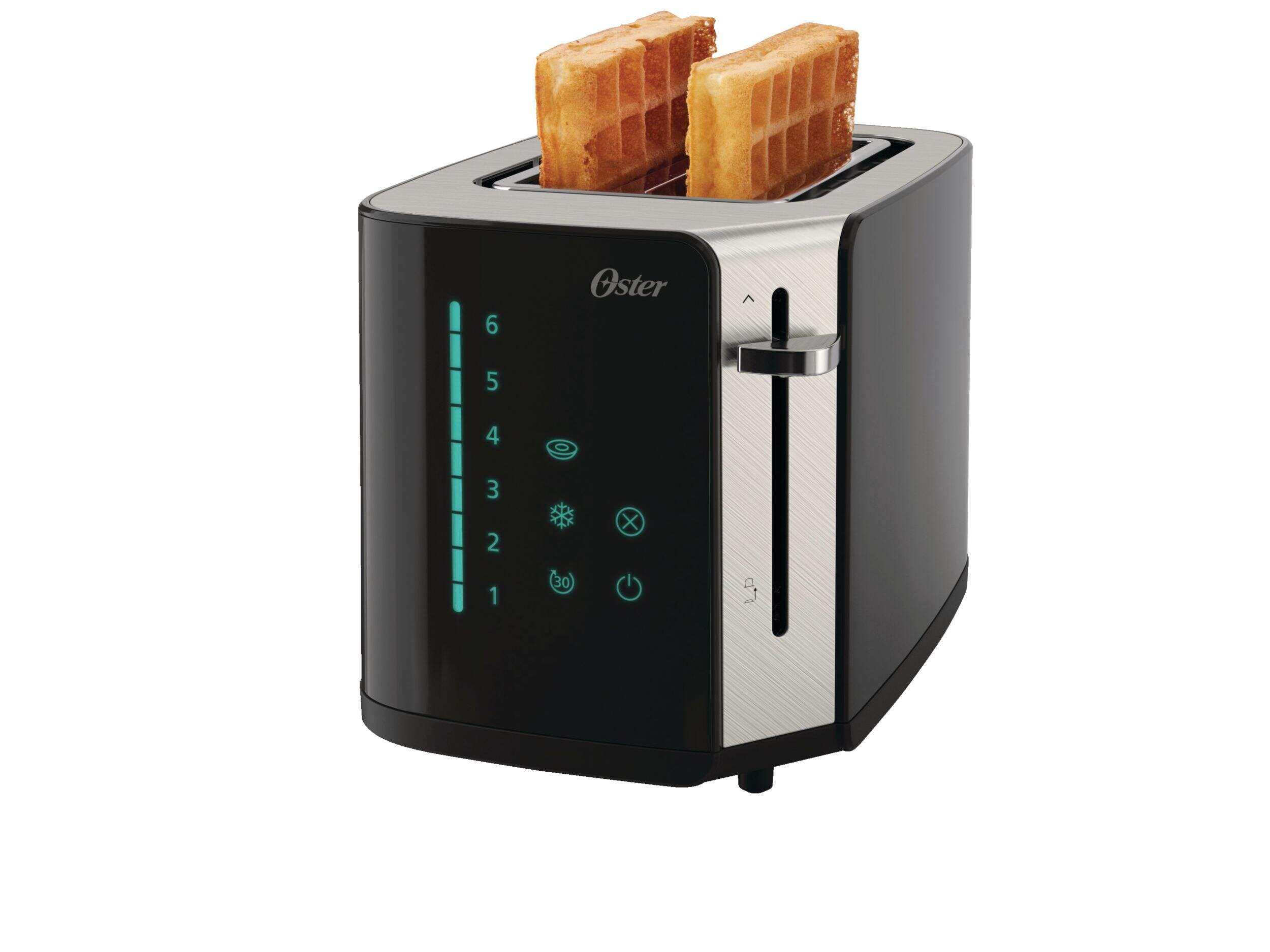 Oster 2-Slice Touchscreen Toaster Easy Touch Technology Front_Angled_Left
