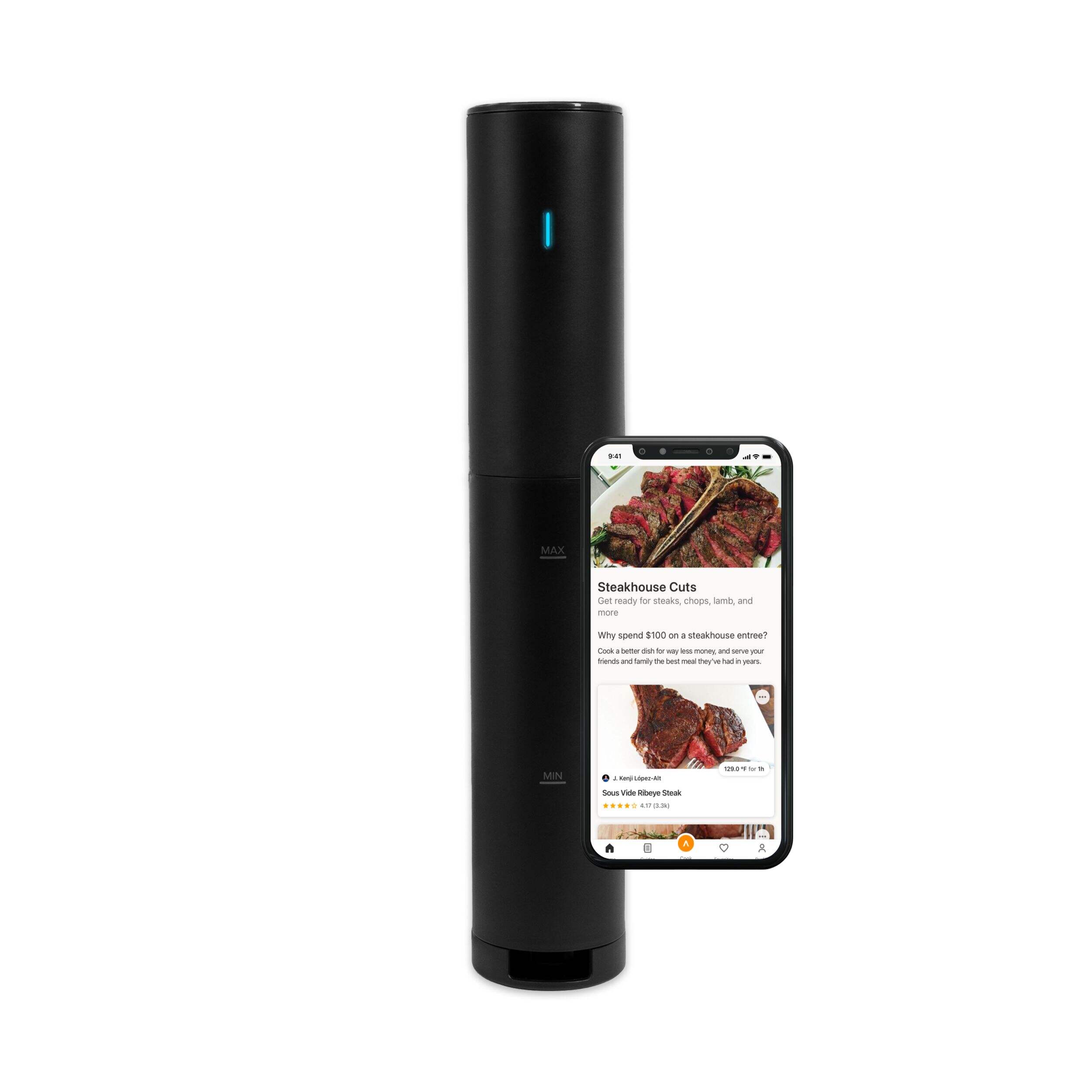 Anova Culinary Sous Vide Precision Cooker Mini, Black Front_Flat