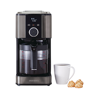 Paderno Programmable Coffee Maker with Glass Carafe, Black Stainless Steel, 12-Cup Front_Flat