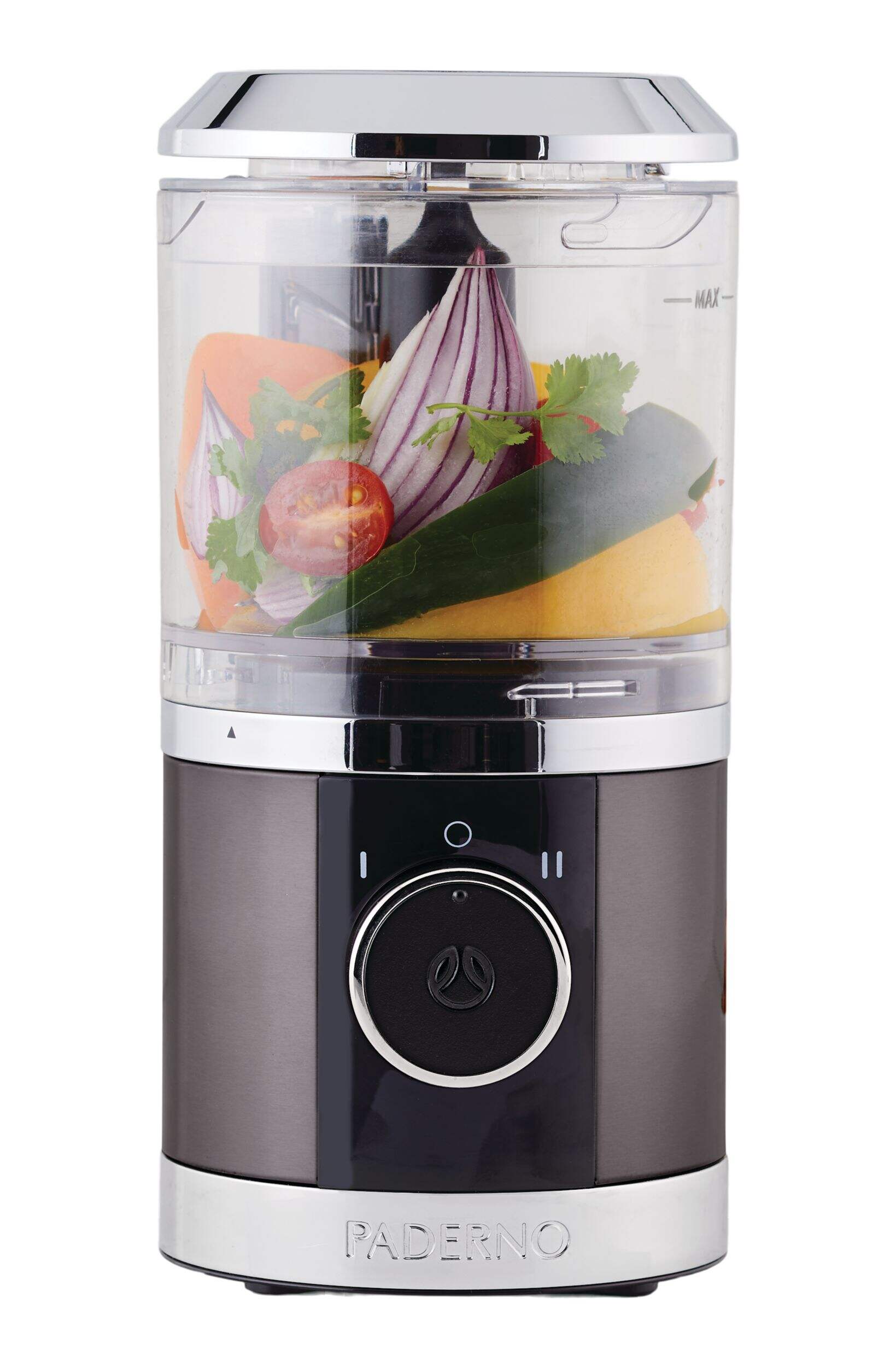 Paderno Hand Chopper with S-Shape Blade, Black, 3.5-cups Front_Flat