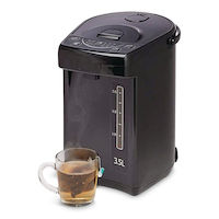 MASTER Chef Electric Hot Water Boiler, Warmer & Dispenser with Handle, Black, 3.5-L Front_Three_Fourths_Angled_Left