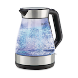 Oster Cordless Electric Kettle w/ Blue Light, Glass, 1.7L Front_Angled_Left