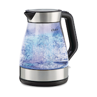 Oster Cordless Electric Kettle w/ Blue Light, Glass, 1.7L Front_Angled_Left