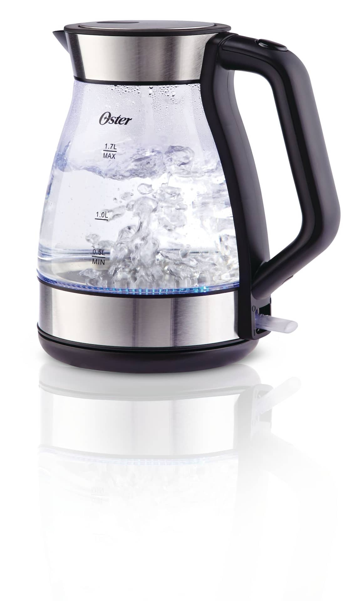 Oster 1.7 l illuminating glass outlet kettle