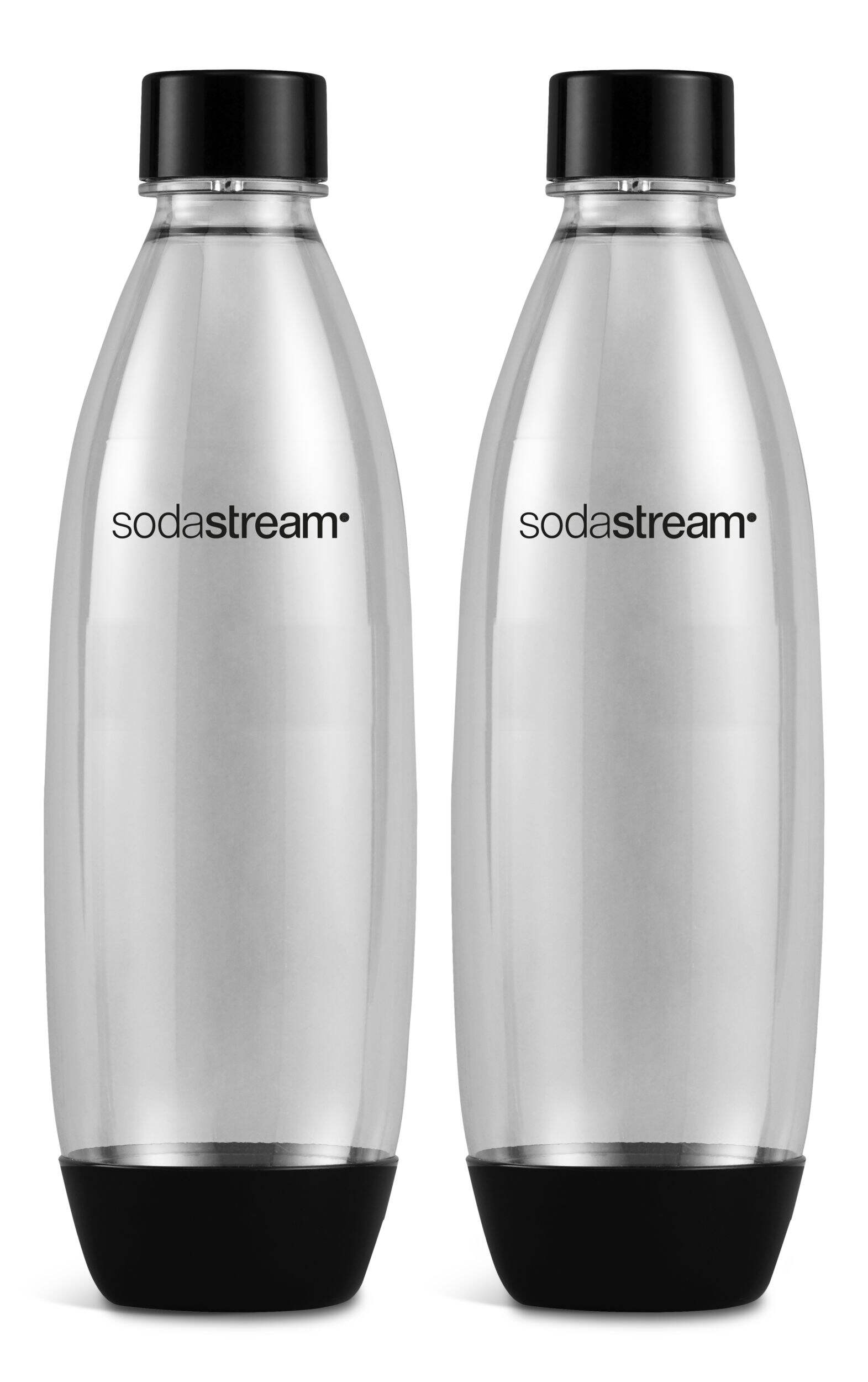 Bouteilles à gazéifier SodaStream Fuse, sans BPA, noir 1 L, paq. 2 Front_Flat