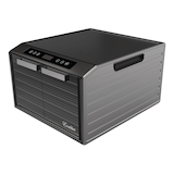 Excalibur 6-Tray Electric Food Dehydrator with Adjustable Timer & Digital Panel, Stainless Steel, 500W Front_Three_Fourths_Angled_Left