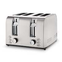 MASTER Chef Stainless Steel Toaster with 3 Settings, 4-Slice Front_Three_Fourths_Angled_Left