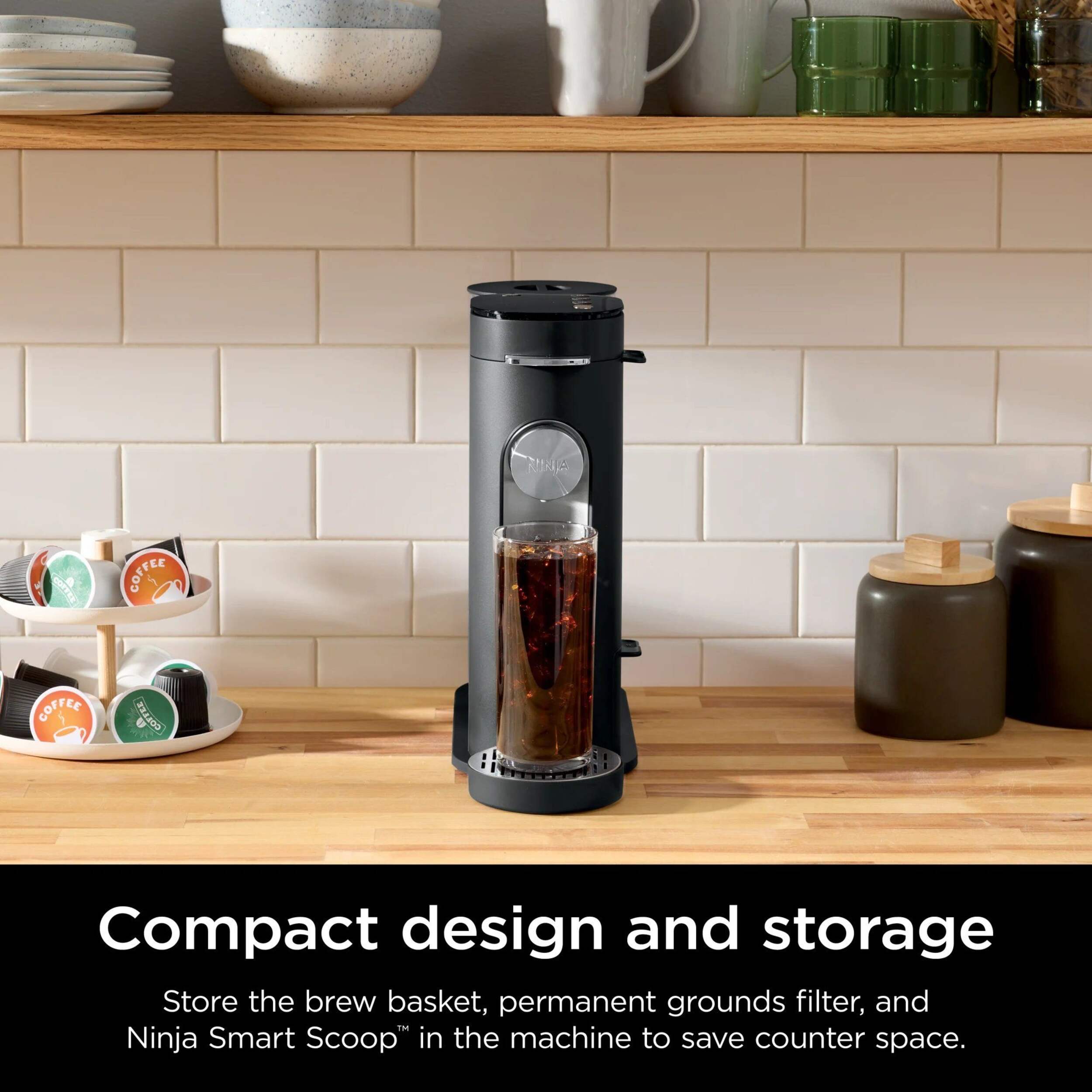 Ninja® Single Serve Dual Brew Coffee Maker, Brews Grounds & Pods, Black