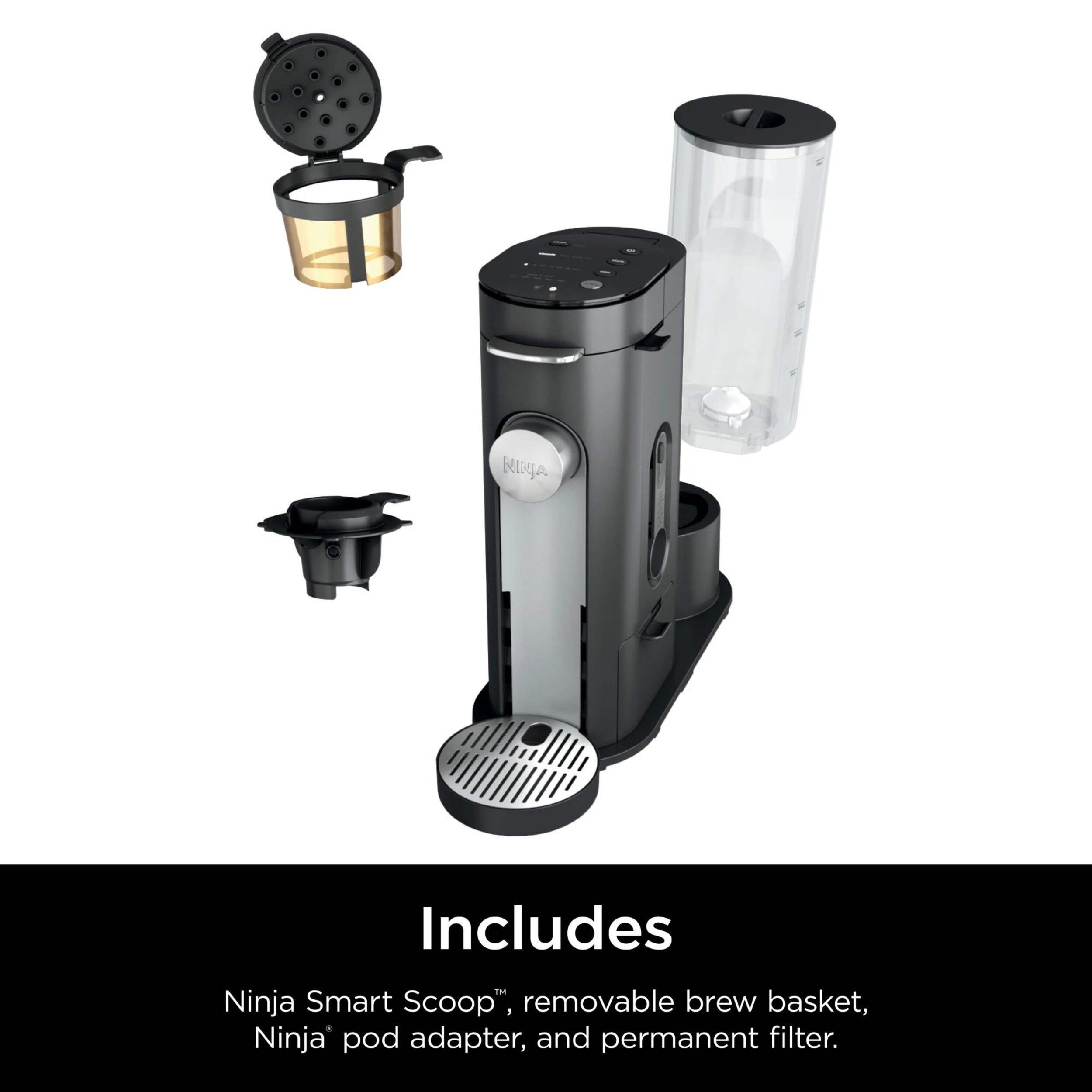 Ninja® Single Serve Dual Brew Coffee Maker, Brews Grounds & Pods, Black