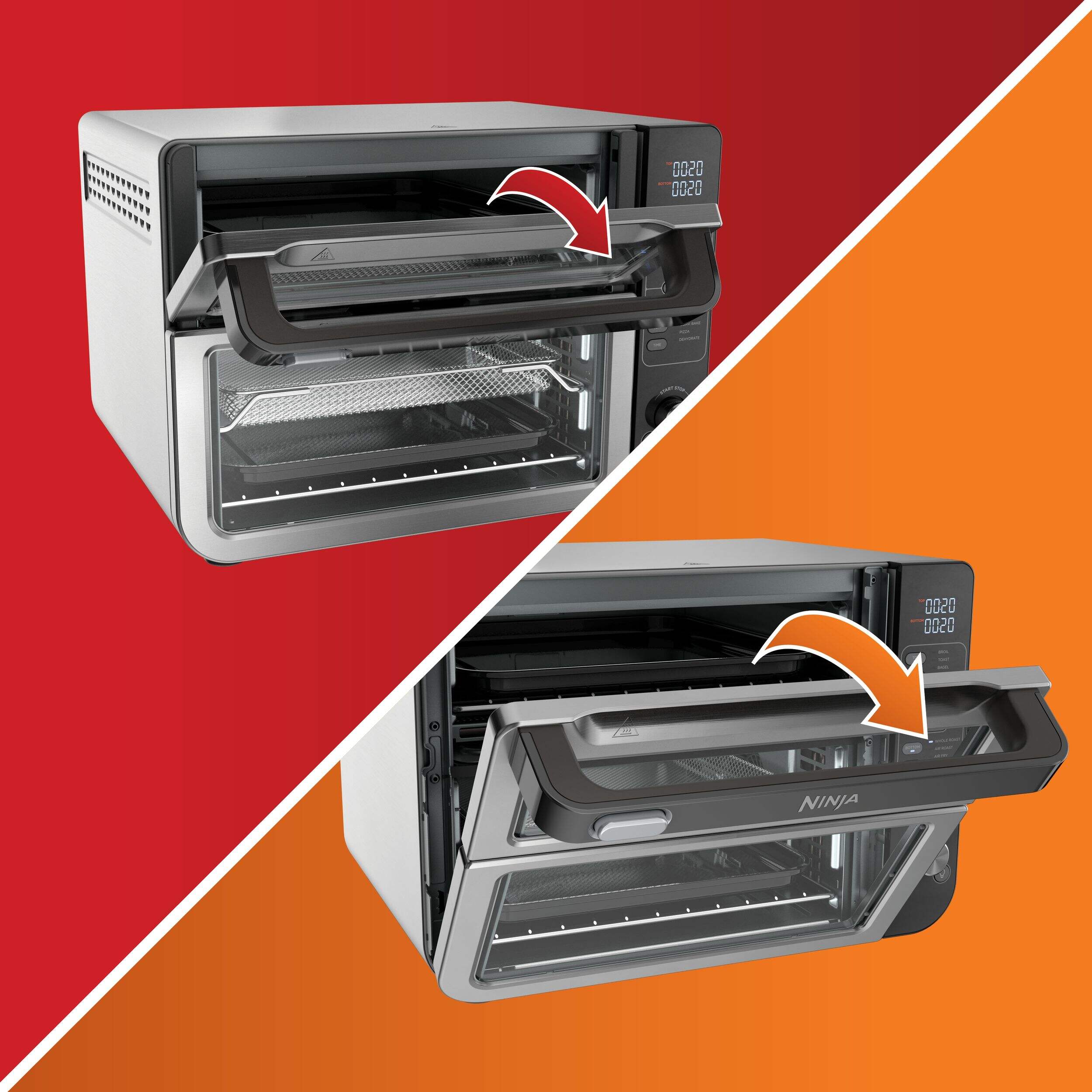 Ninja® Double Door 12in1 Countertop Electric Convection Oven & Air Fryer with FLEXDOOR