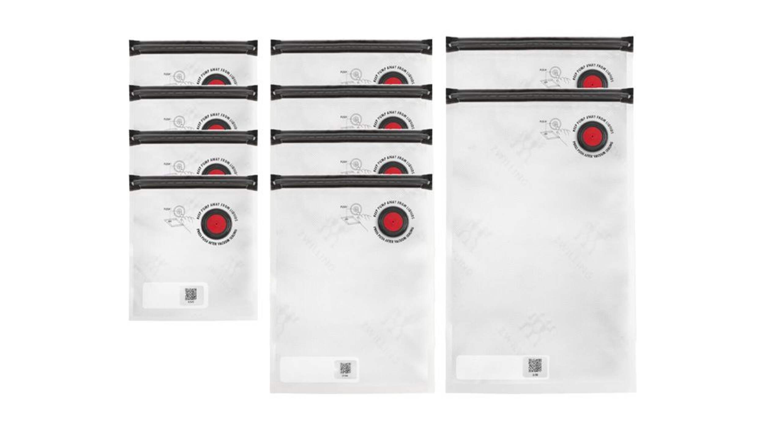 Zwilling Fresh & Save Vacuum Sealed Food Storage Bags with Easy-Zip Closure, 10-pc Front_Flat