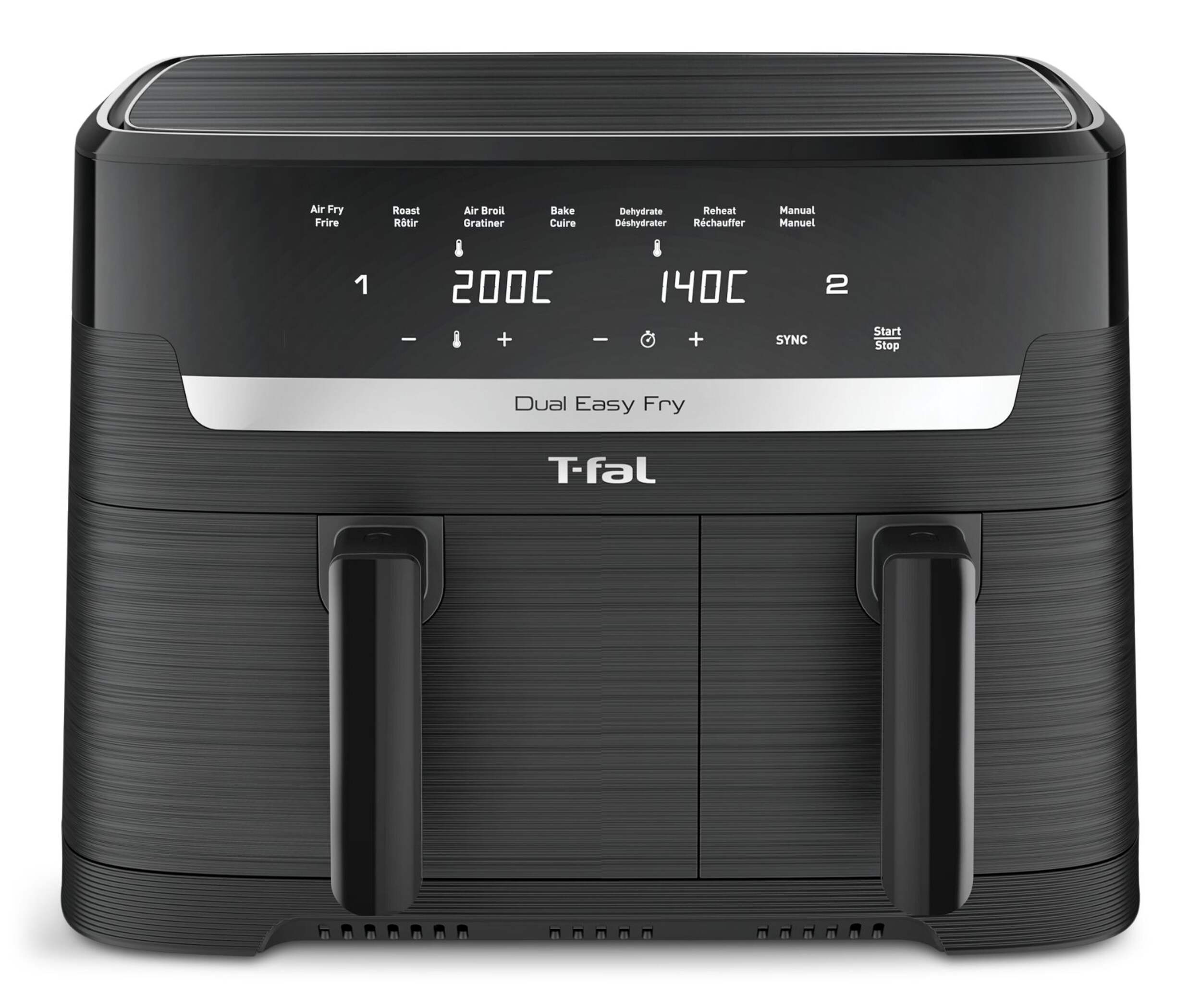 T-fal Dual Easy Fry Air Fryer 8.3 L/8.7 Qt Front_Flat