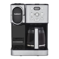 Cuisinart Programmable Single Serve Drip Coffee Maker with HomeBarista Reusable Filter Cup, Silver Front_Flat