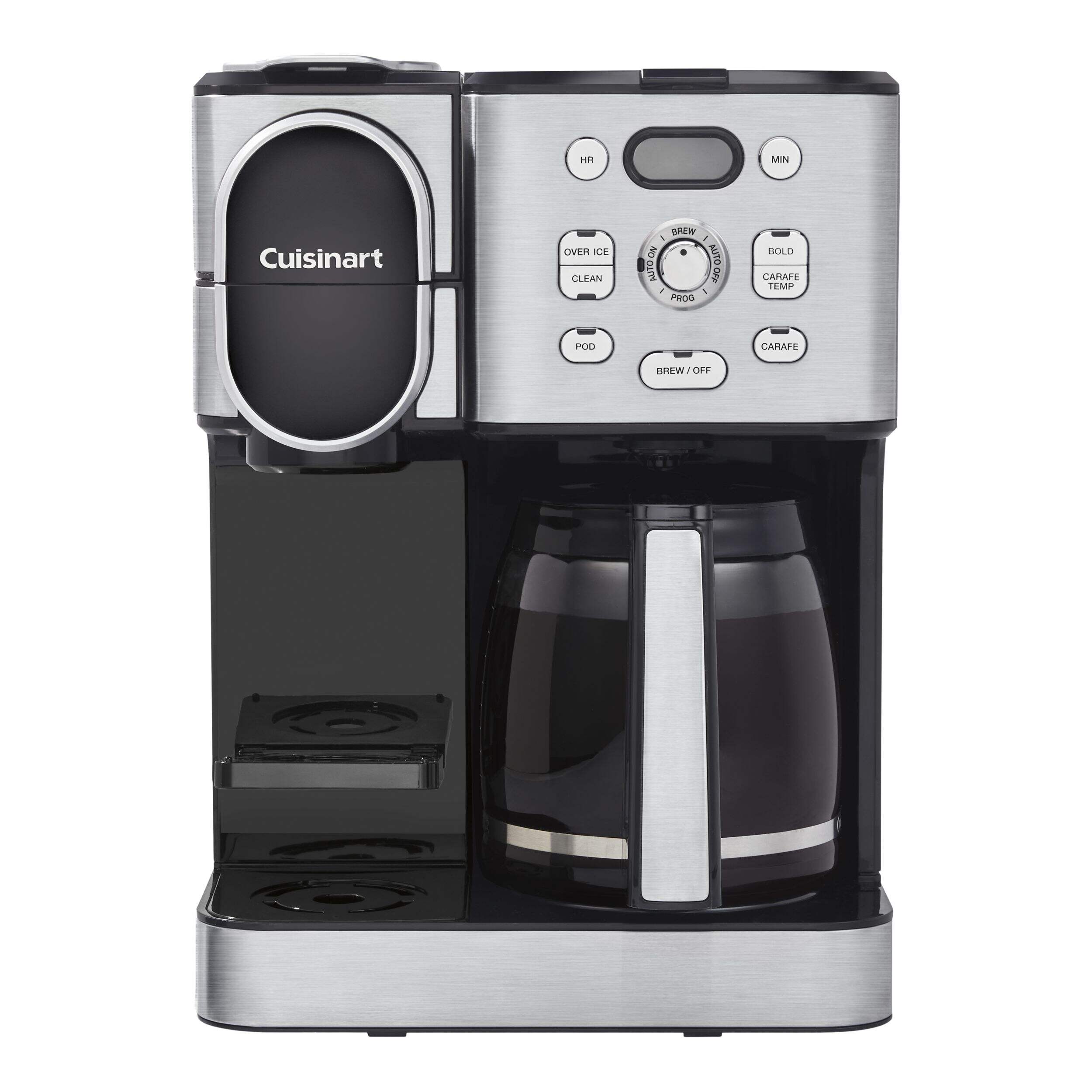 Cuisinart Programmable Single Serve Drip Coffee Maker with HomeBarista Reusable Filter Cup, Silver Front_Flat