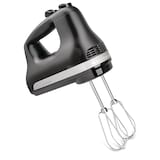 Kitchen Aid Compact 5-Speed Hand Mixer with Stainless Steel Accessories, Black Front_Three_Fourths_Angled_Right