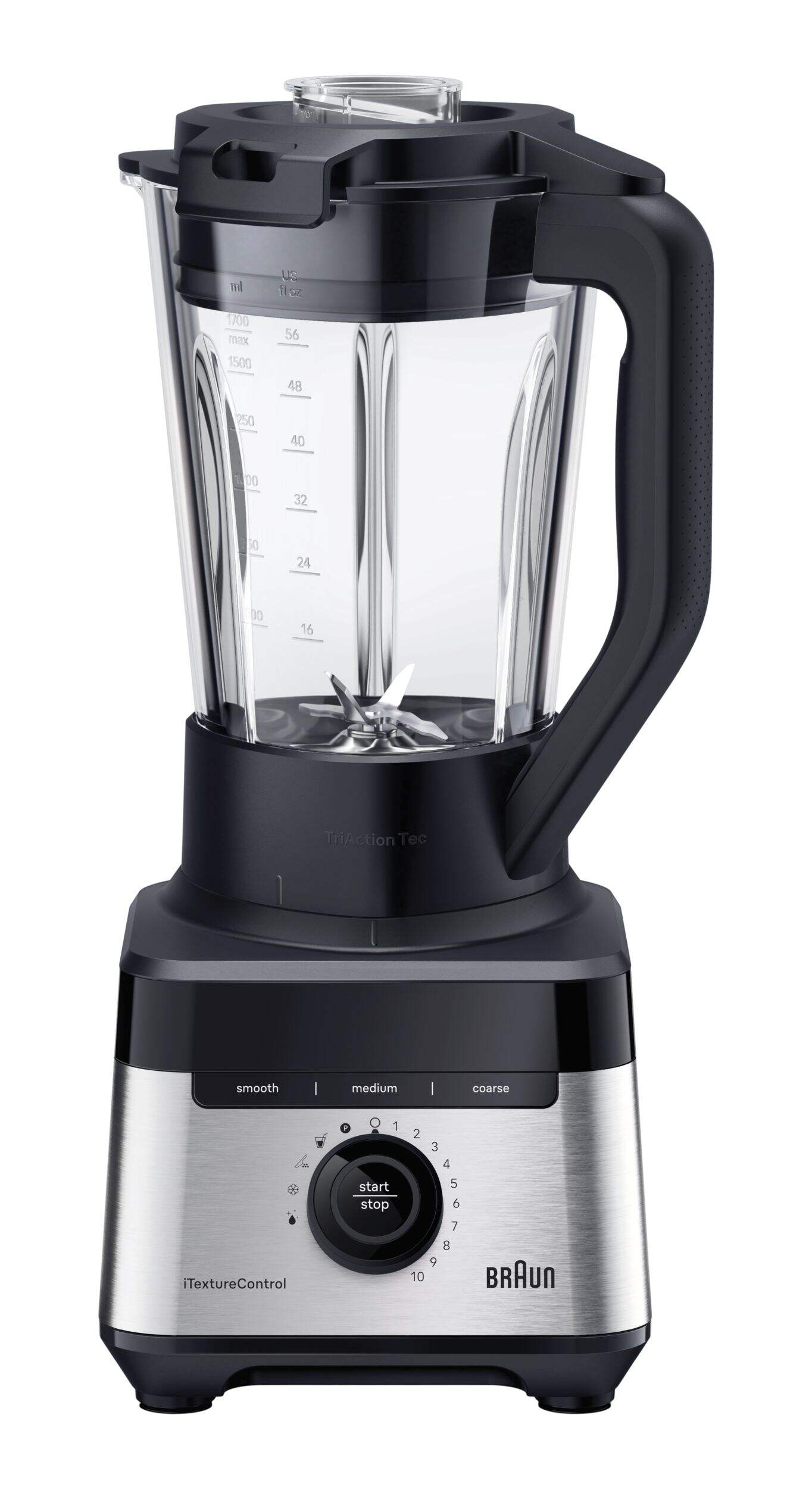 Braun 10-Speed Kitchen Jug Blender with 9 Settings & iTextureControl, 1200W, Black Front_Flat