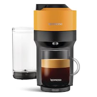 Nespresso VPOP+ Ultra-Compact Coffee & Espresso Machine by DeLonghi, 5 Cup Sizes, Yellow Front_Flat