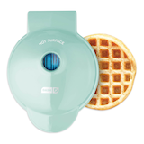 Dash Compact Mini, Non-Stick Waffle Maker, Aqua Overhead_Flat