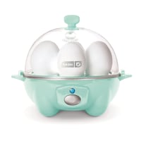 Dash Express Compact Electric Egg Cooker with Auto-Shut Off, 6-Egg Capacity, Aqua