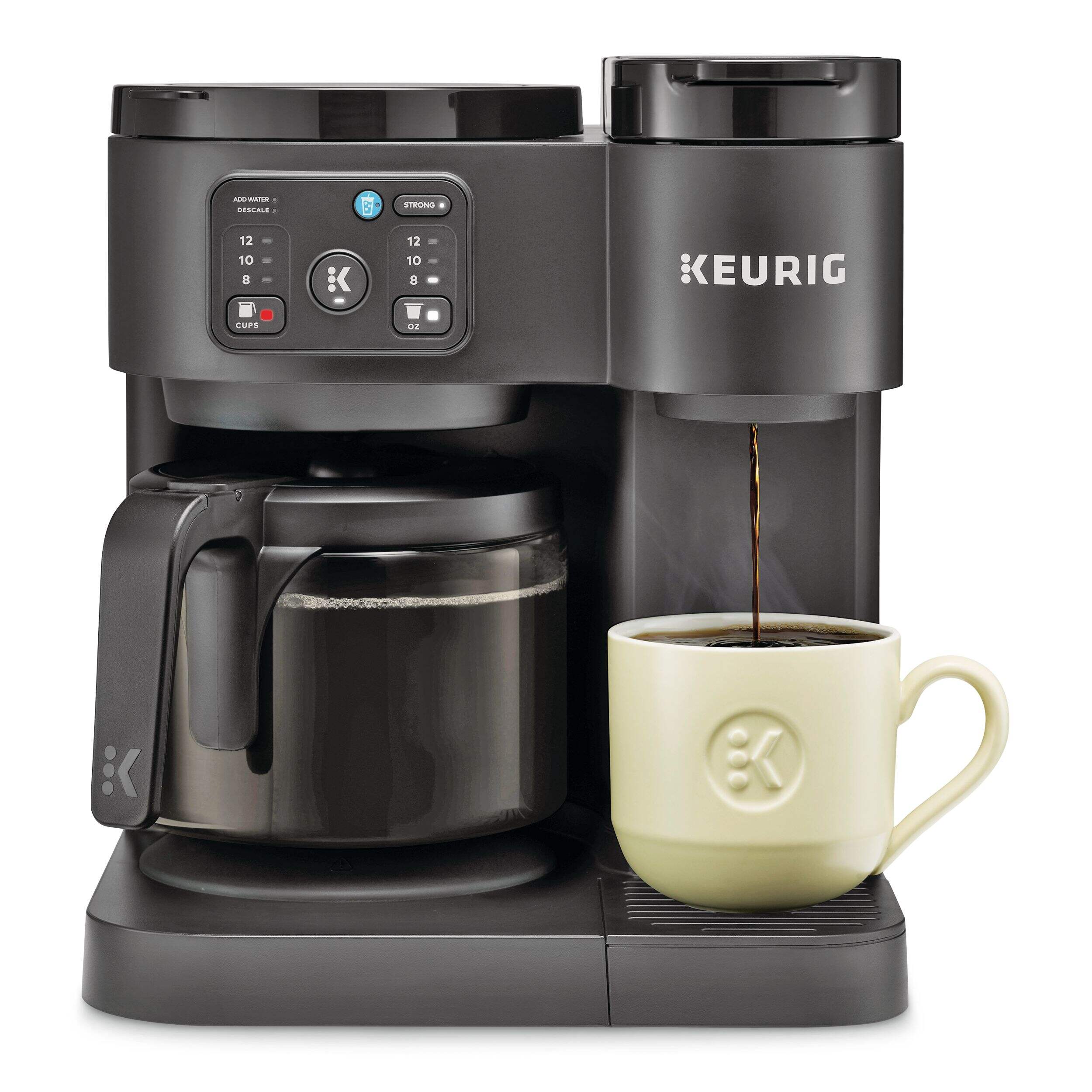 Keurig K-Duo®  Single Serve & Carafe Dual Coffee Maker/Brewer, Black, 12-Cup Front_Flat