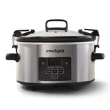 Crock-Pot Digital Programmable Slow Cooker with Locking Lid, Feeds 4 People & More, Stainless Steel, 4-qt Front_Elevated