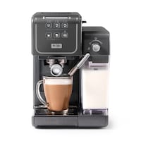 Mr. Coffee One-Touch Semi-Automatic Espresso Machine with Milk Frother, Grey