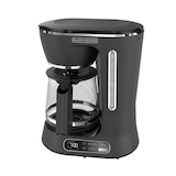 Black & Decker SplitBrew Programmable Coffee Maker with Glass Carafe & 4-Hour Keep Warm, Black, 12 Cups Front_Angled_Left