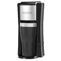Black & Decker Single Serve Coffee Maker with Travel Mug, Black Front_Three_Fourths_Angled_Left