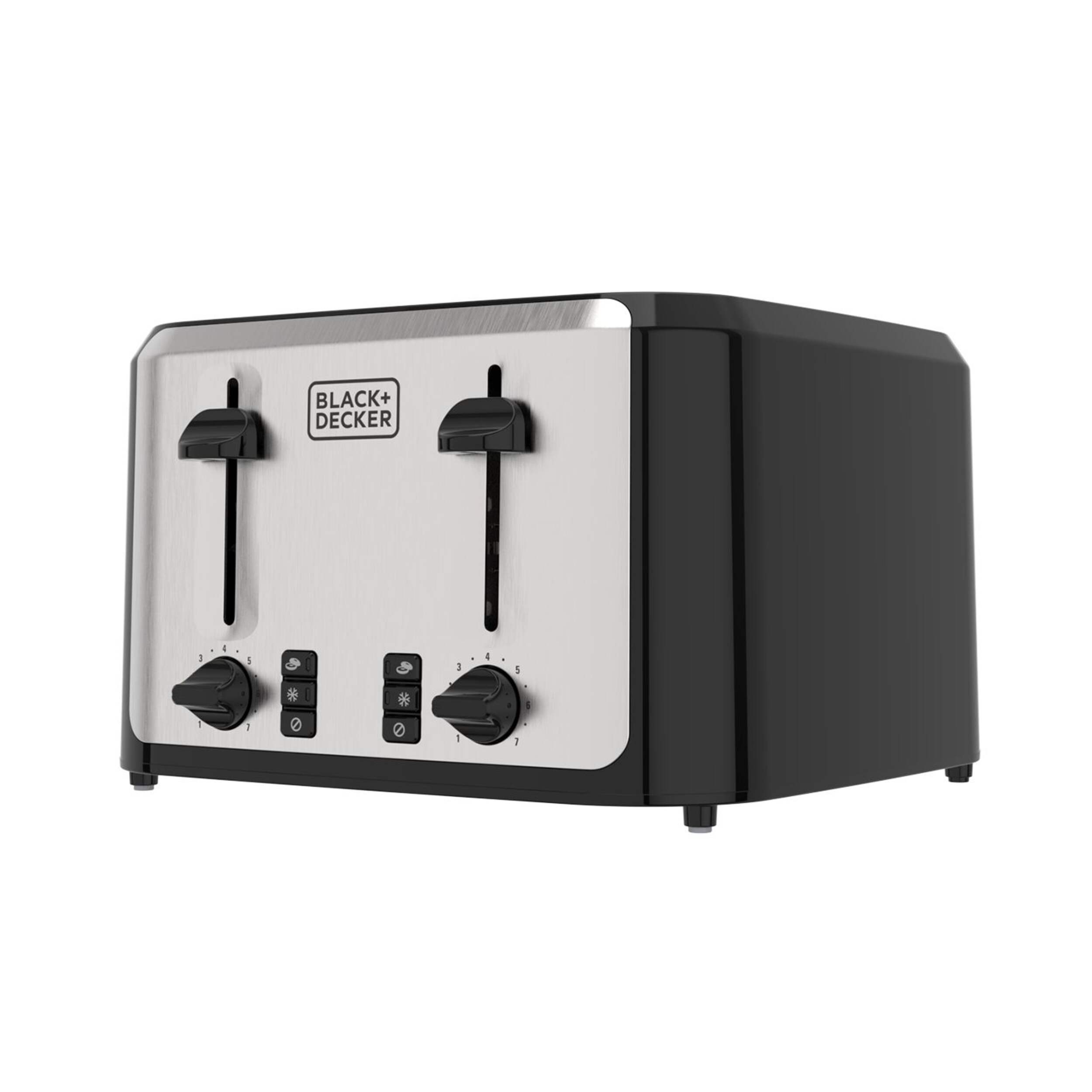 Black & Decker Extra Wide Slots Toaster with 7 Settings, 4-Slices Front_Three_Fourths_Angled_Left