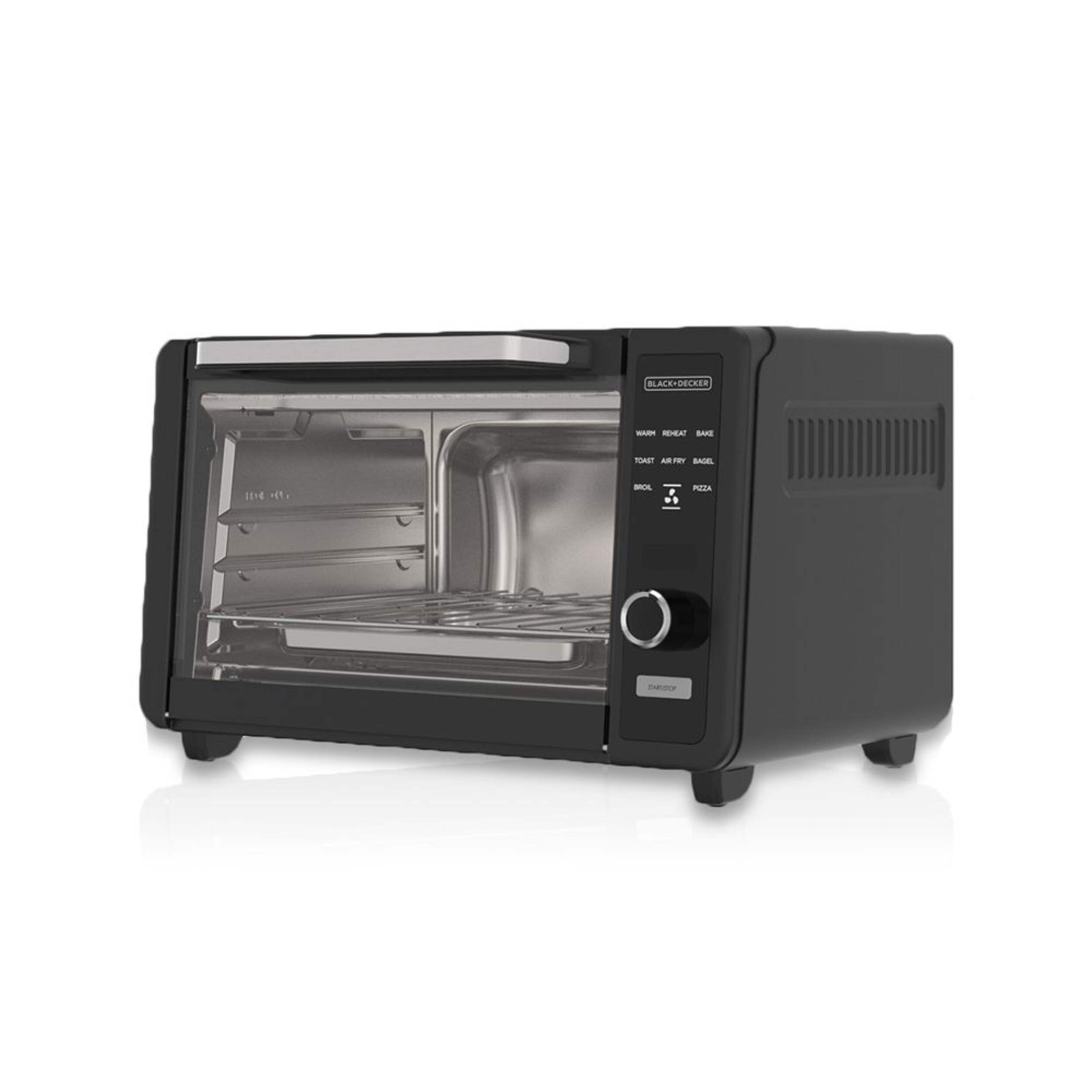 Black & Decker 8-in-1 Digital Countertop Convection Toaster Oven with Air Fry, 6-Slices Front_Angled_Left