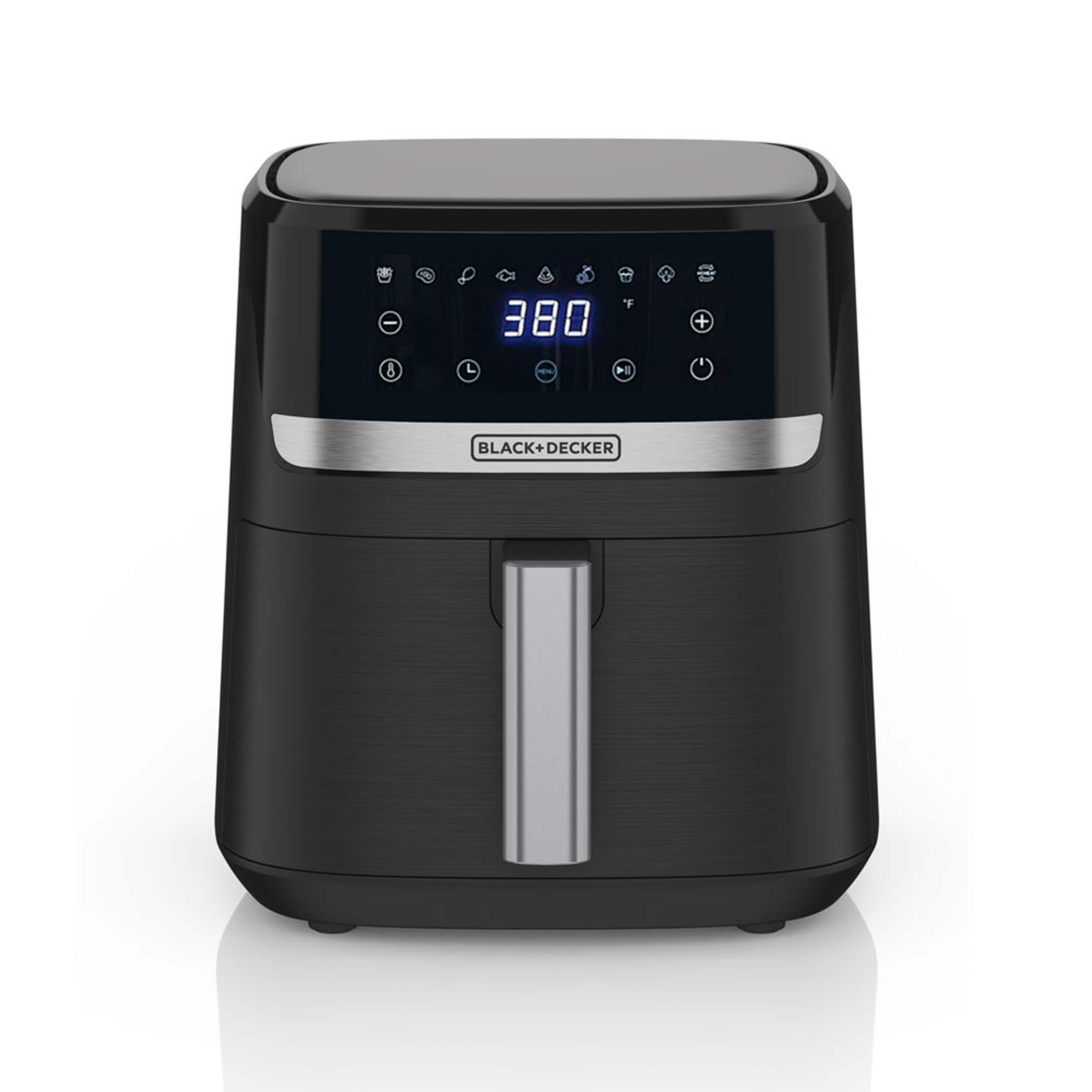 Black & Decker 8-in-1 Digital Air Fryer with Non-Stick Cooking Basket, 6-qt Front_Elevated