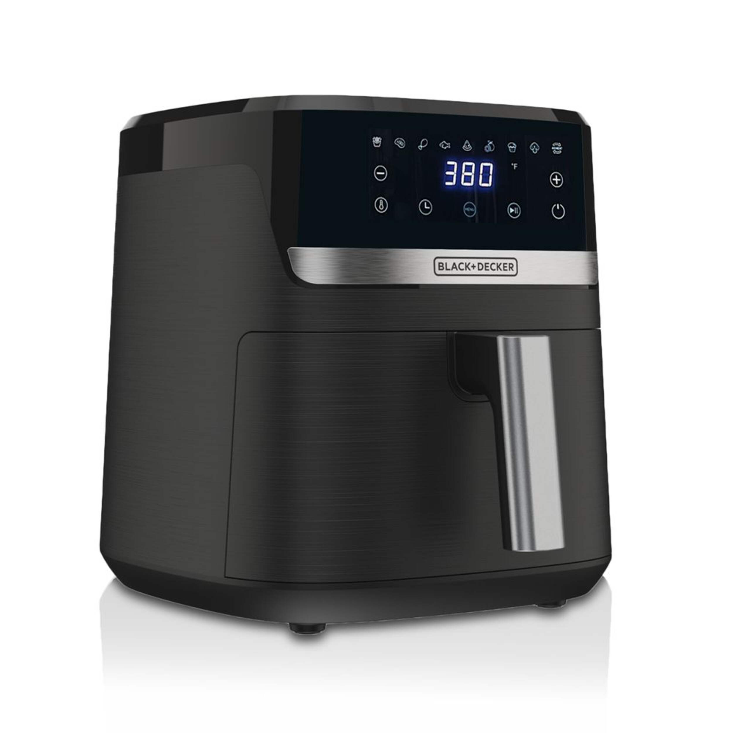Black & Decker 8-in-1 Digital Air Fryer with Non-Stick Cooking Basket, 6-qt Front_Angled_Right