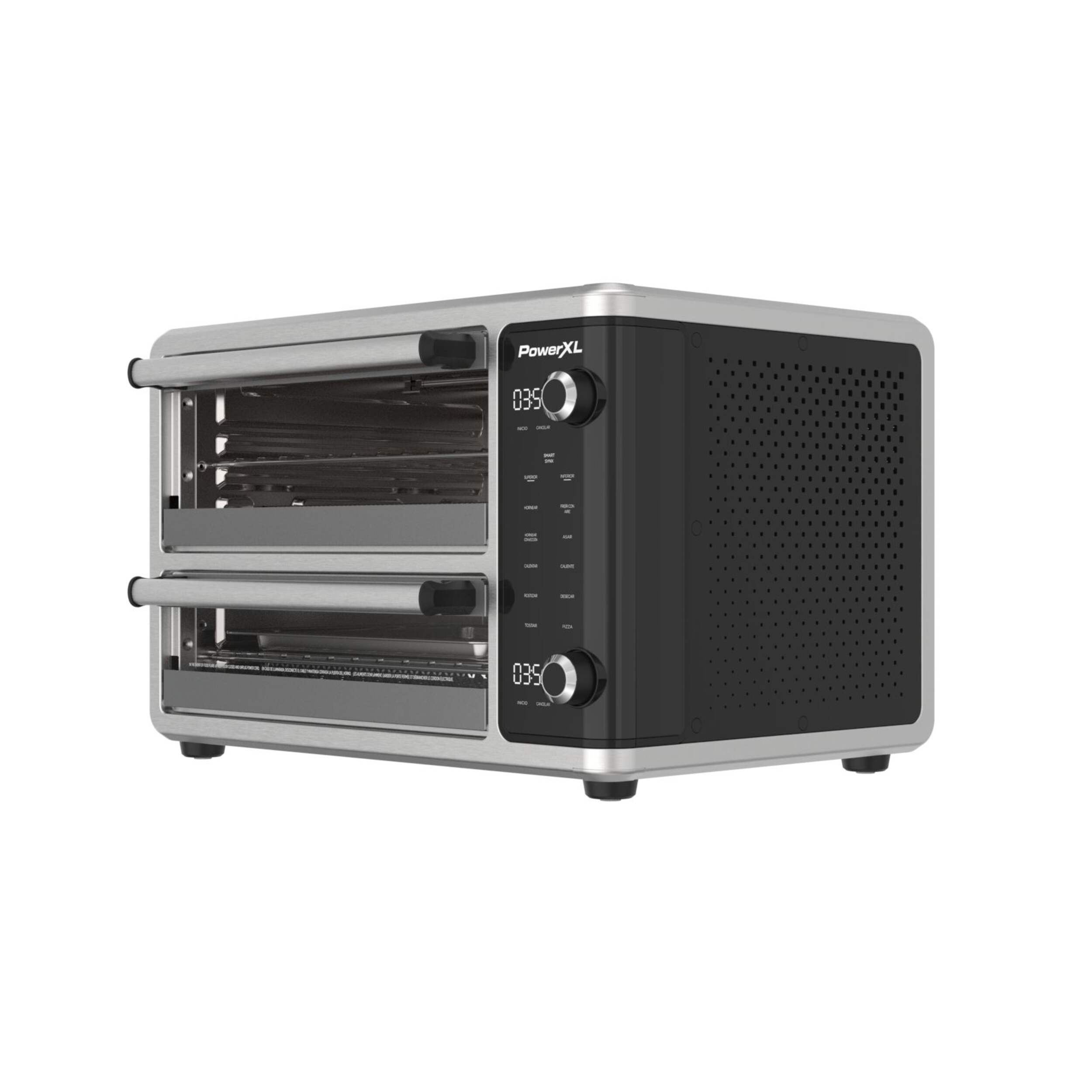 PowerXL SmartSynx™ Dual Door Oven with Air Fry , 8 Cooking Pre-Sets, Front_Three_Fourths_Angled_Left