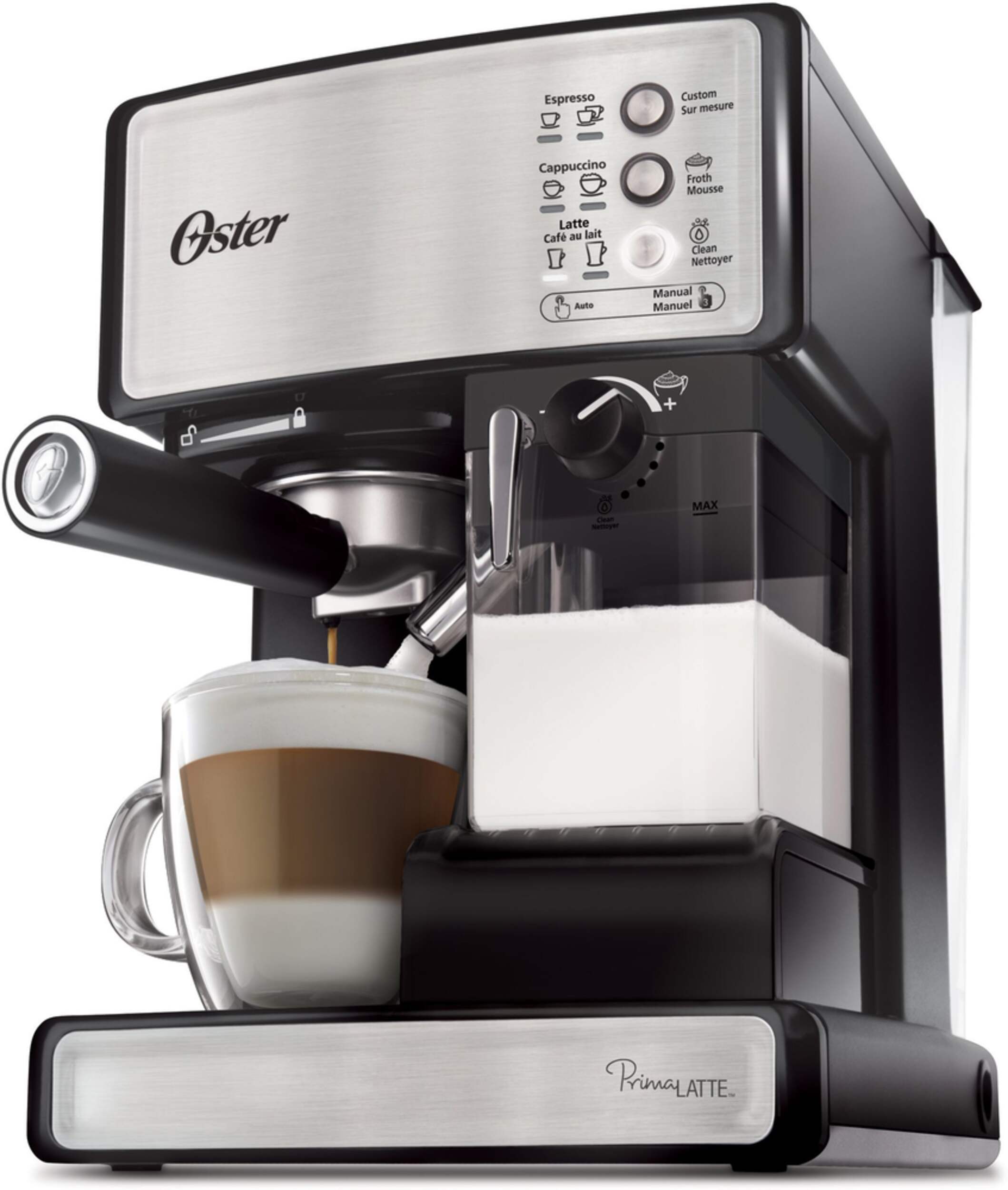 Oster® PrimaLatte™ Espresso Maker Front_Angled_Left