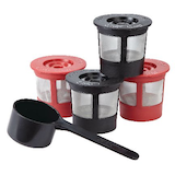 Cafe Cup Reusable Coffee Filters For Single Brew Coffee Makers, Dishwasher Safe, 4-pk Front_Flat
