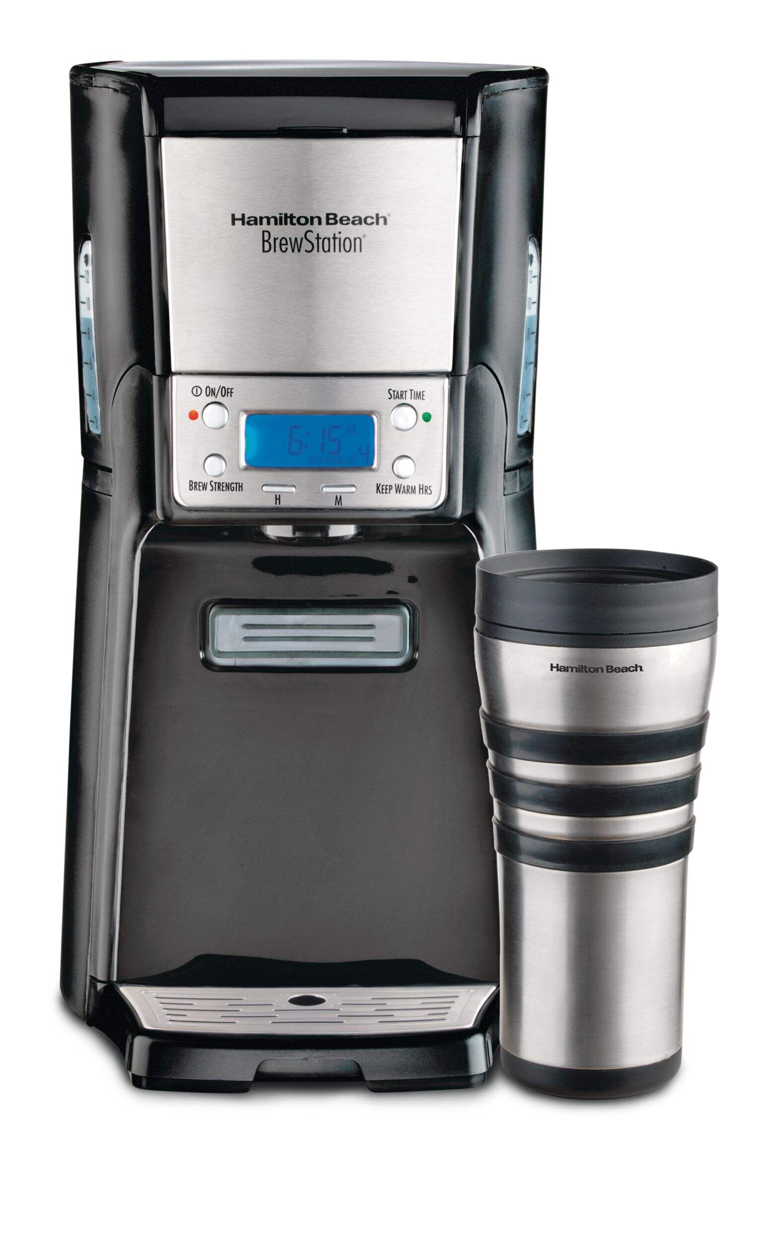Cafetière Hamilton Beach BrewStationMD, distribue 1 tasse, noir, 12 tasses Front_Flat