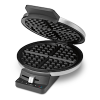 Cuisinart® Round, Non-Stick Waffle Maker, Stainless Steel Front_Three_Fourths_Angled_Left