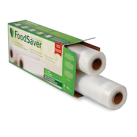 FoodSaver Heat-Seal Vacuum Sealer Roll, 8-in x 20-ft, 2-pk Front_Angled_Left