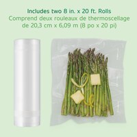 Rouleau pour appareil d'emballage sous vide thermoscelleur FoodSaver, 8 po x 20 pi, paq. 2 Front_Flat