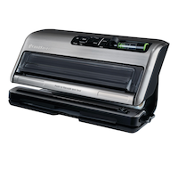 FoodSaver® 2-in-1 Vacuum Sealer/Sealing System w/ Zipper Bags & Heat Seal Rolls, Black Front_Angled_Left
