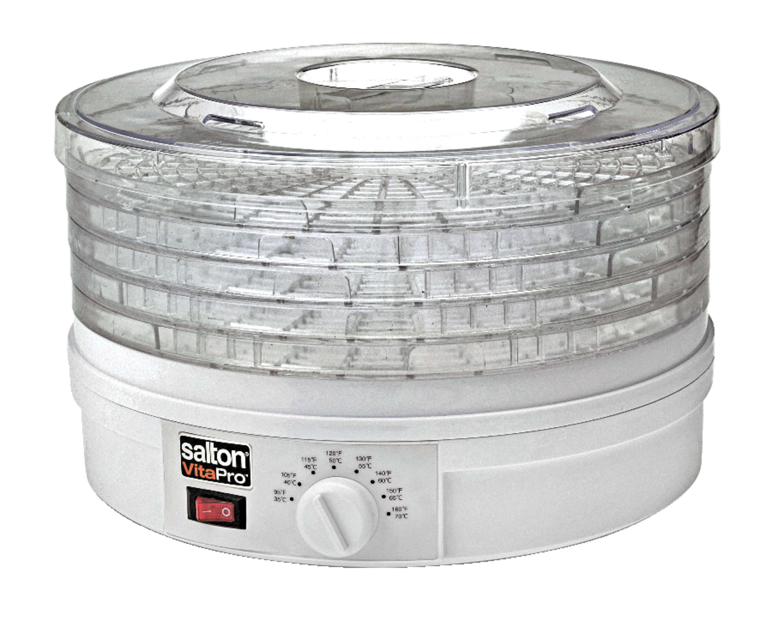 Déshydrateur d’aliments Salton DH1273 avec interrupteur thermique, blanc Front_Elevated