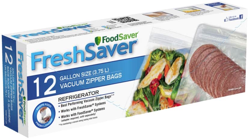 12 Count FoodSaver 1-Gallon Vacuum Zipper Bags Multi 