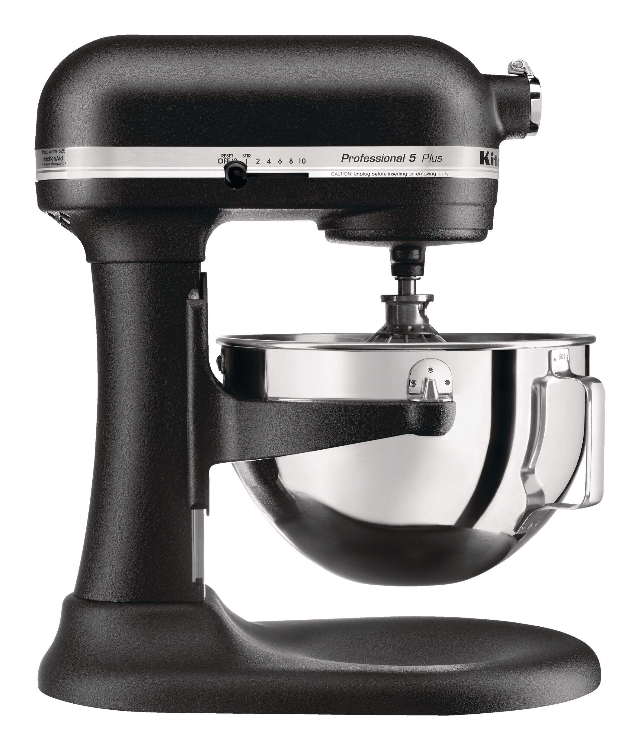KitchenAid® Professional 5™ Plus Series Bowl-Lift Stand Mixer w/ 10 Speeds, Black, 5qt Side_Right