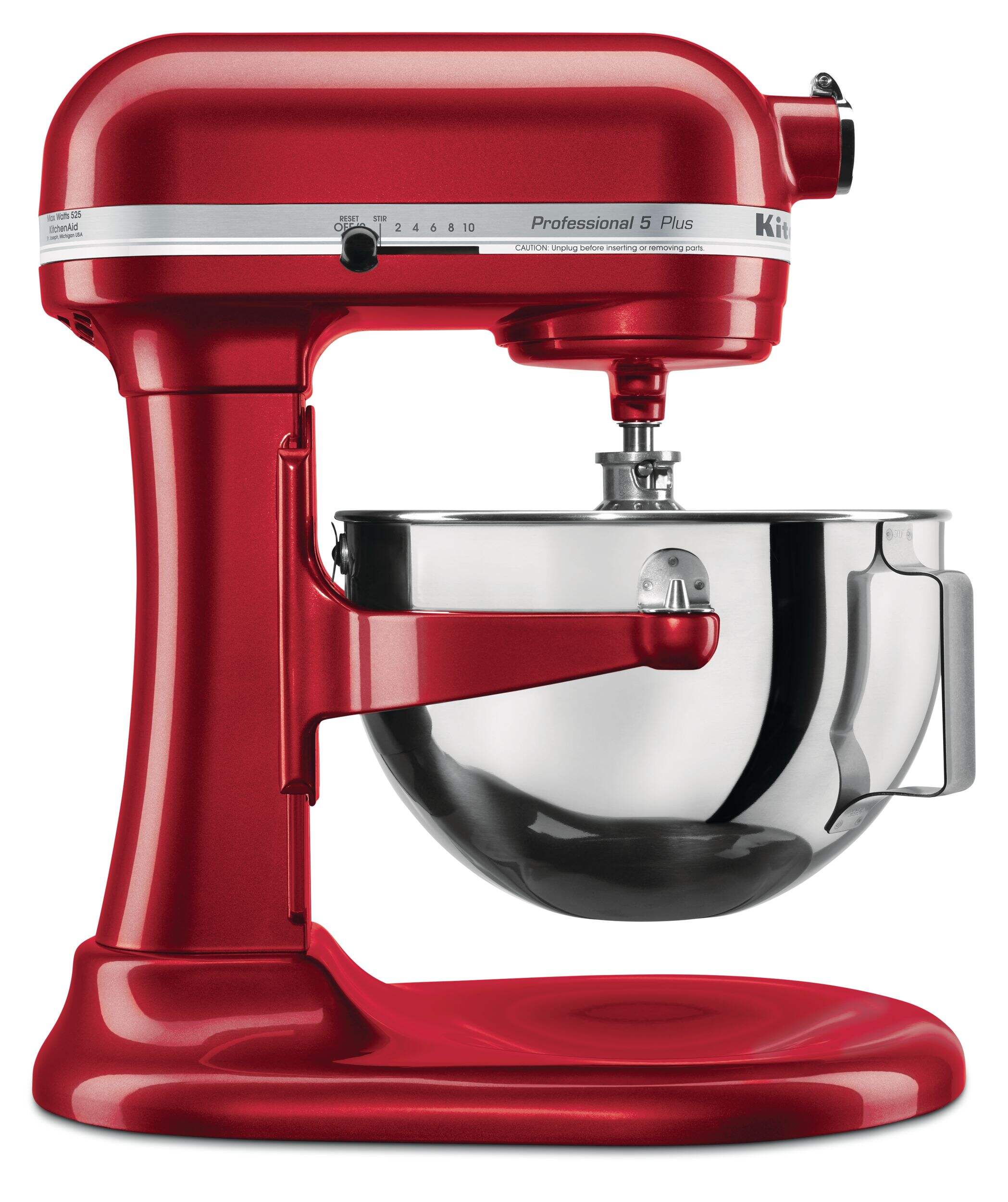 KitchenAid® Professional 5™ Plus Series Bowl-Lift Stand Mixer w/ 10 Speeds, Red, 5qt Side_Right