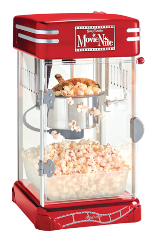 Betty Crocker Movie Nite Cinema-style Kettle Popcorn Maker, Red, Up To 