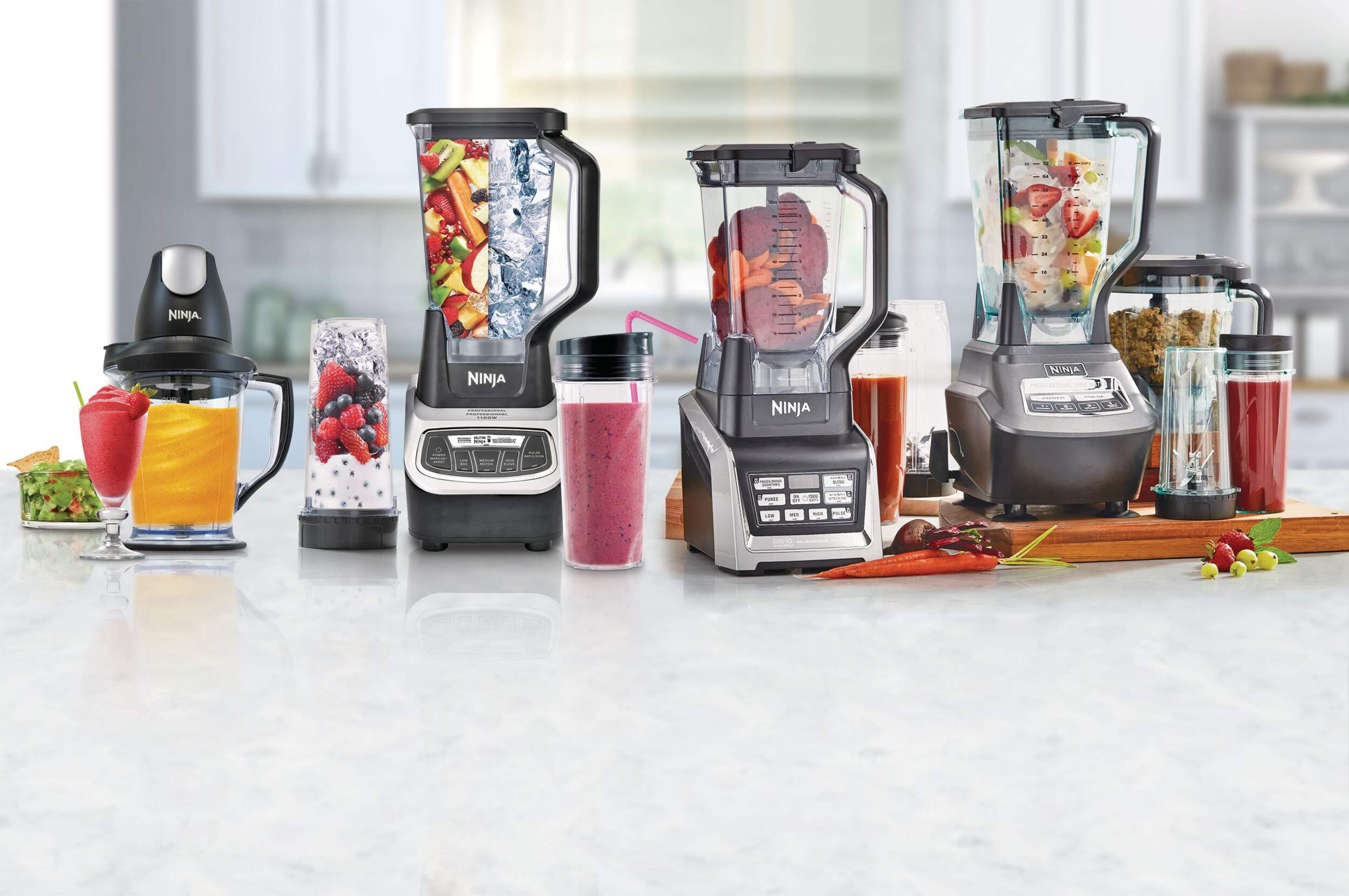 Ninja® Professional Blender w/ 2 Nutri Ninja® Cups, BPAFree, Stainless