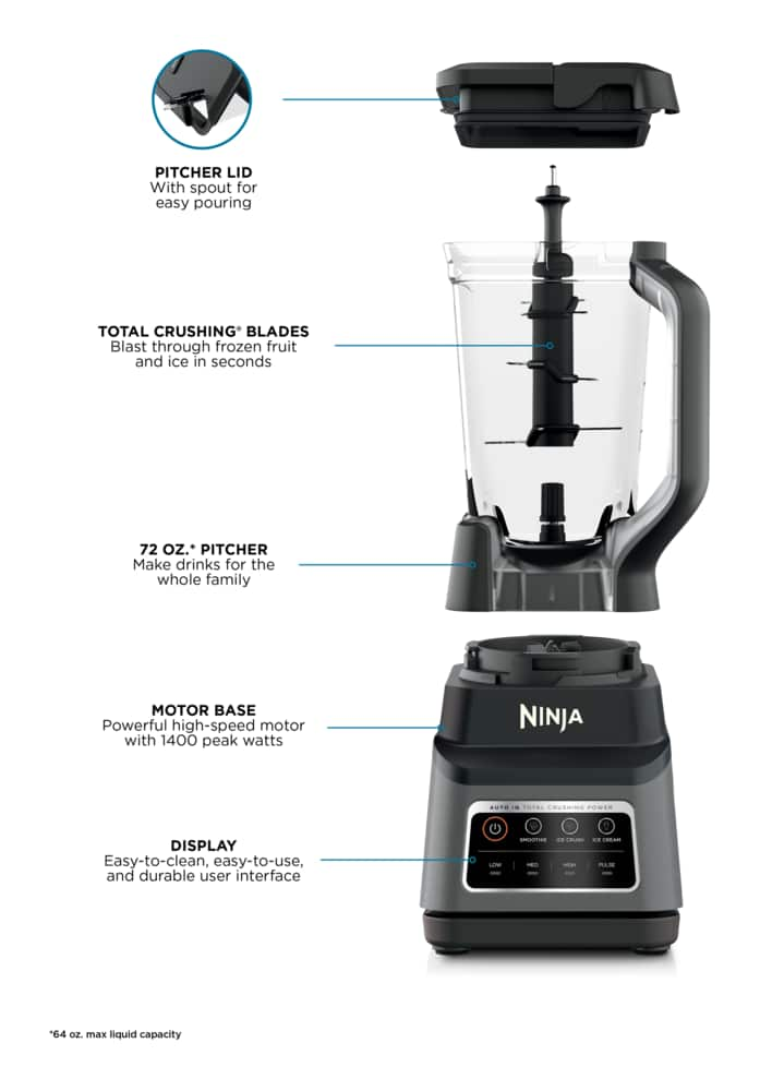 Ninja Professional Plus Blender W 3 Pre Set Auto IQ Programs   Ninja Professional Plus Blender With Auto Iq 282939b6 8a51 4f08 87ed 2e5fb7723f32 