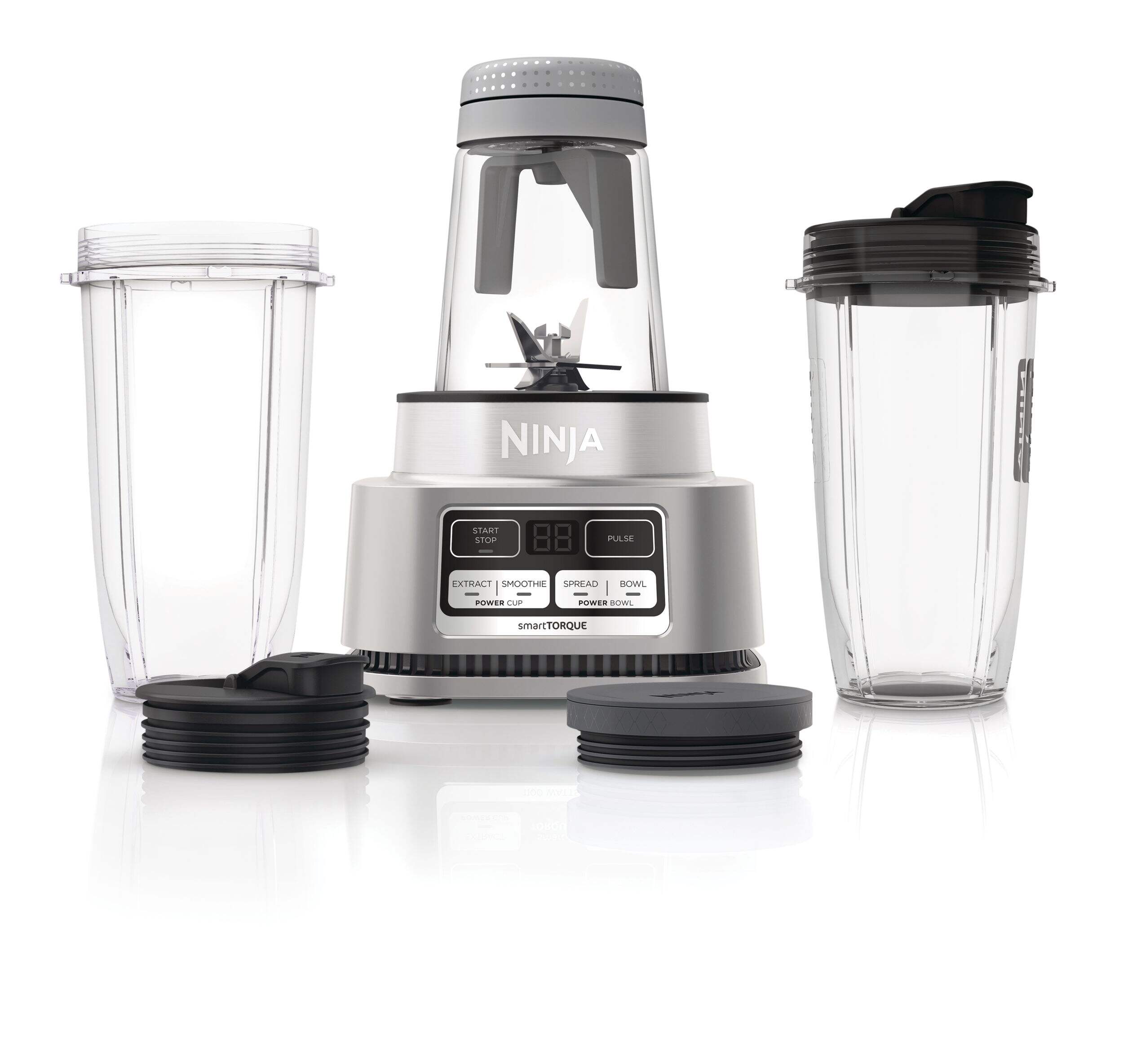 Ninja® Foodi™ Power Nutri™ Duo® Single-Serve Blender w/ 2 Travel Jars, Silver, 414 to 710mL Composite_or_Mixed