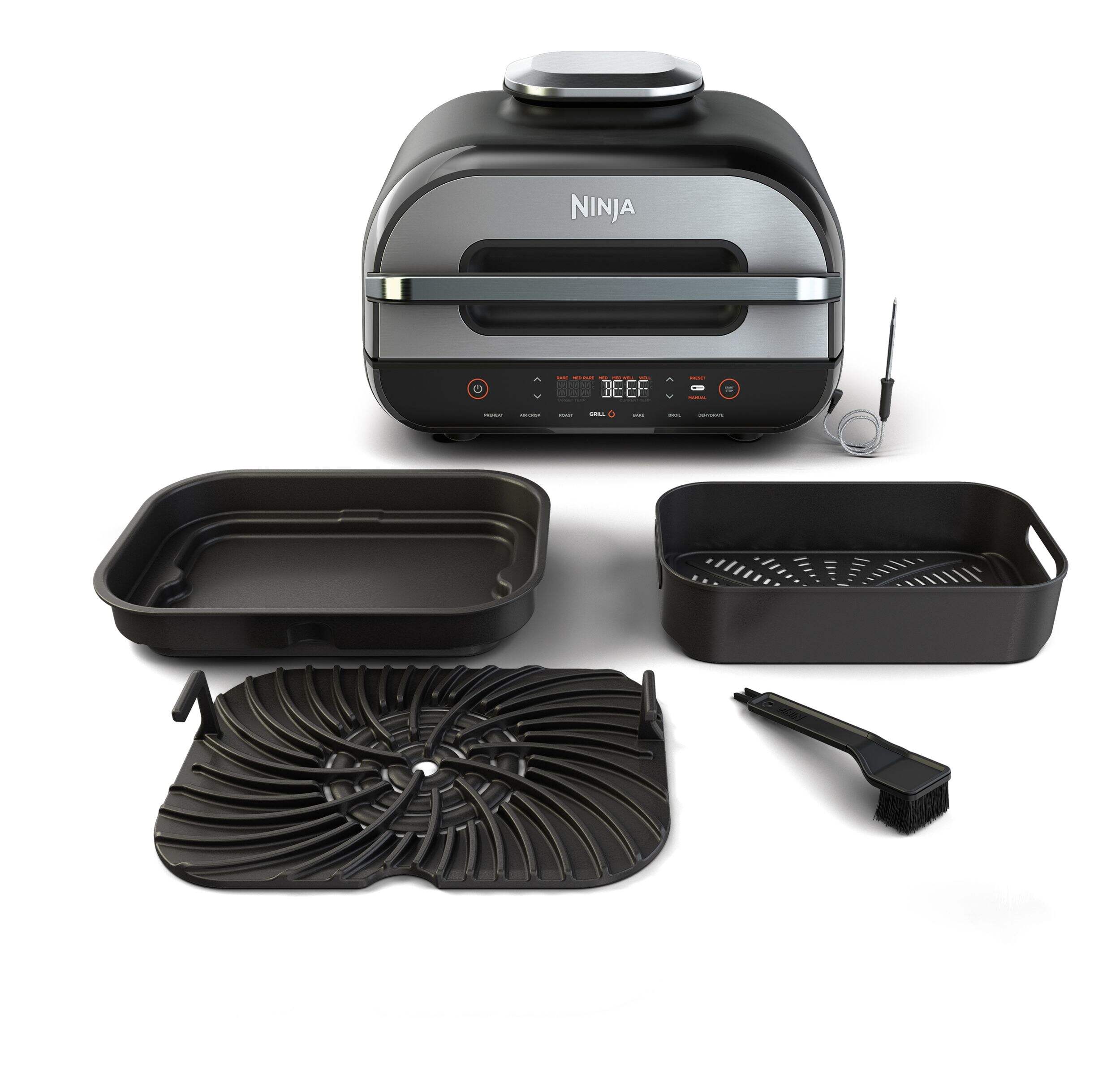 Ninja® 6-in-1 Non-Stick Indoor Grill/Air Grill w/ Air Fryer, Stainless ...