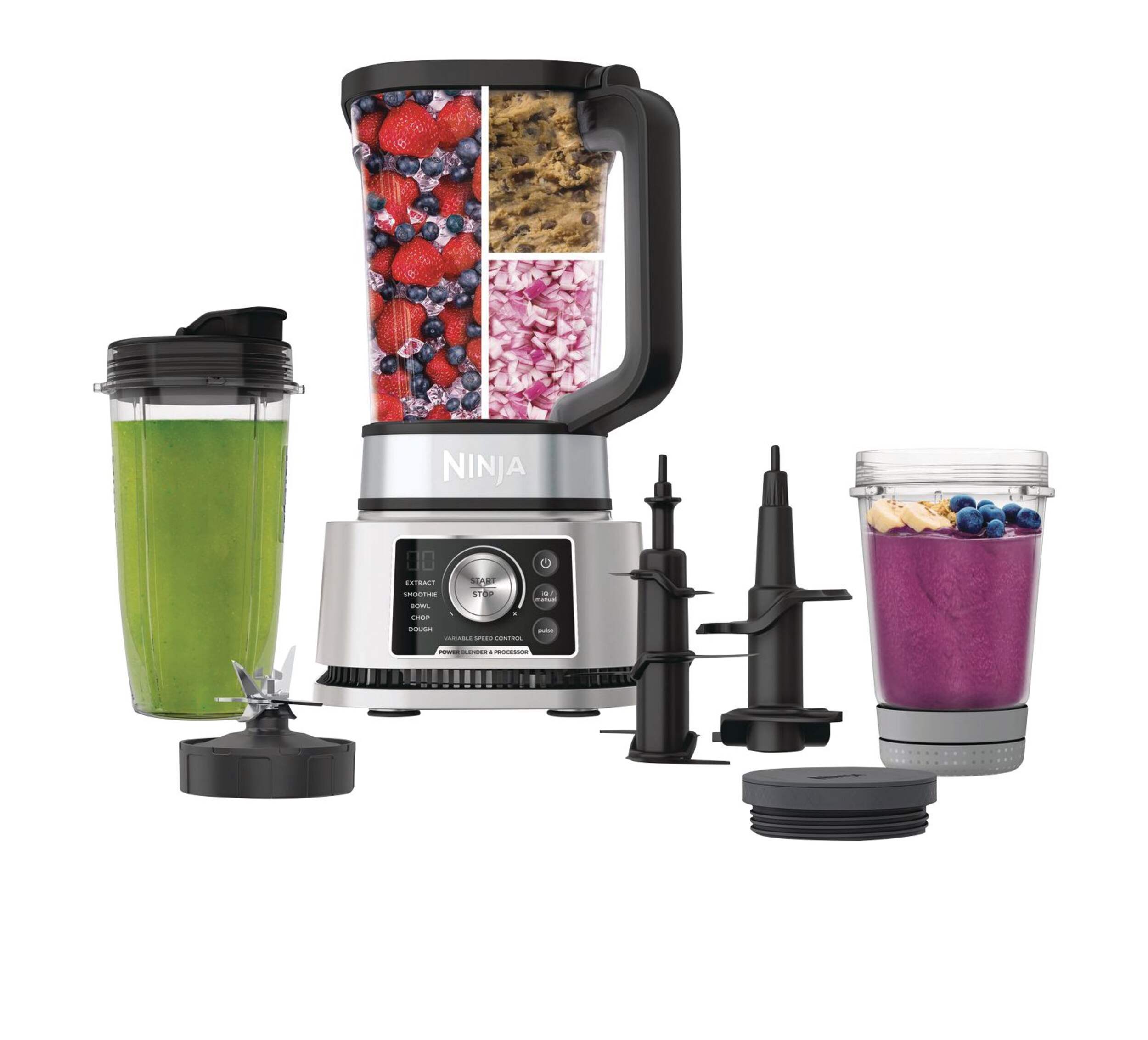 Ninja® Foodi™ Power Blender & Processor System w/ Smoothie Bowl Maker & Nutrient Extractor, Silver, 1400W Front_Flat